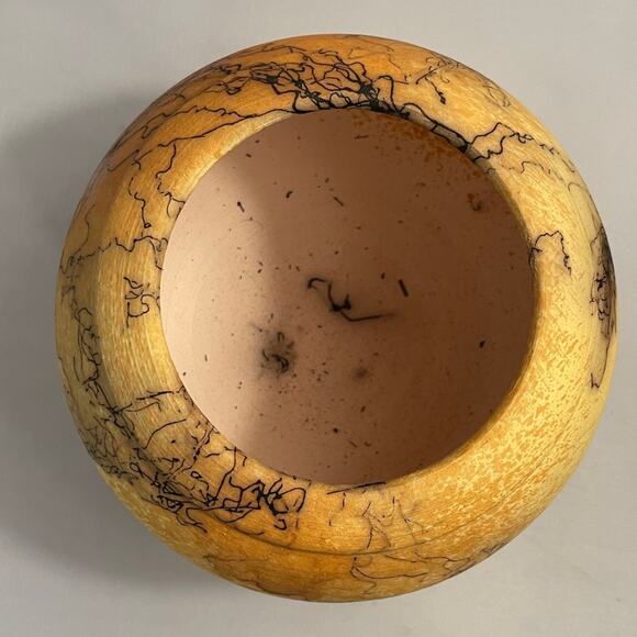 Signed Horsehair Pottery Vase in Mustard & Yellow EUC - Picture 5 of 8